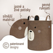 Kôš na hračky XL so šnúrkou, skladací bavlnený / 63 l Sipo