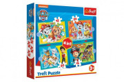 Puzzle 4v1 Šťastný tím Paw Patrol/Tlapková Patrola v krabici 28x28x6cm