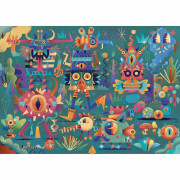 Djeco Puzzle metalické Monster party - 50 dielikov