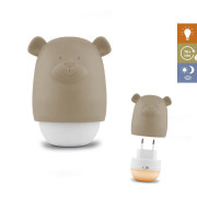 Medvedík BENNY hnedosivý - nočné svetlo so senzorom súmraku Zazu