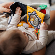 Kontrastná, senzorická textilná knižka Mouse