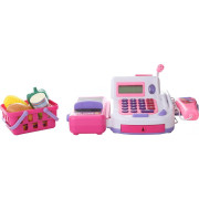 Registračná pokladňa s čítačkou kariet a mikrofónom ružová