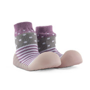Ponožkové topánočky Chameleon Lilac Polka