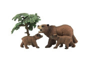 Zvieratká safari ZOO 10 cm sada 3 ks medveďov