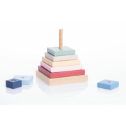 Farebná pyramída - drevená skladačka 9 dielov Cubika
