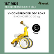 Detské odrážadlo 1st Ride s tromi kolesami Ladybug Red Hauck