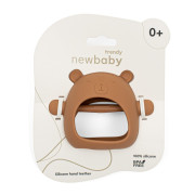 Silikónové hryzátko na ruku medvedík - karamelové New Baby
