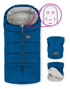 Zimný set fusak Jibot horizontal 3v1 + rukavice na kočík Jasie Petite & Mars