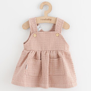 Dojčenská mušelínová sukienka New Baby Comfort clothes ružová