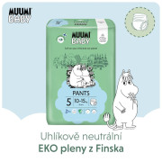 Jednorazové eko plienky Pants 5 Maxi+ 10-15 kg (114 ks), mesačné balenie Muumi baby