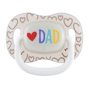 Cumlík svietiaci silikónový symetrický Love Mum & Dad 6 - 18 m, 2 ks Canpol babies