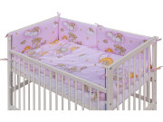 Detská postieľka s kompletnou výbavou 120 x 60 cm, mráčik ružová Scarlett