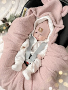 Oteplený fusák, deka s kapucňou do autosedačky Baránok Baby Nellys