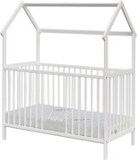 Detská postieľka domček Rika s vyberacími priečkami borovica biela 120 x 60 cm Scarlett