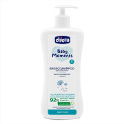 Šampón na vlasy a telo s dávkovačom Baby Moments 92% prírodných zložiek 750 ml Chicco