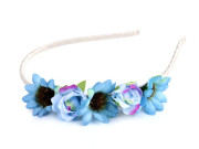 Čelenka do vlasov s kvetmi modrá