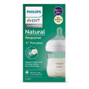 Fľaša Natural Philips Avent Response sklenená 120 ml, 0 m+