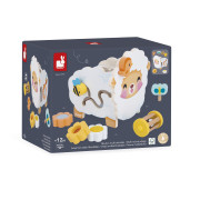 Farma Drevená motorická hračka Ovečka s mnohými aktivitami Janod