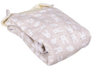 Merino spací vak so zipsom na boku, zajac béžový