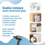 Magnetické zámky biele na skrine a zásuvky sada 4 ks + 1x magnetický kľúč Sipo