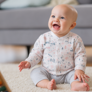 Bavlnený obojstranný kabátik ružový/smotanový Mestečko Baby Service