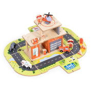 Montessori drevená garáž 2v1 Hasič