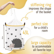Kôš na hračky bavlnený uzatvárateľný 43 l Sipo