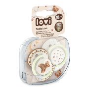 Cumlík svietiaci silikónový dynamický 2 ks Teddy Love 18 m+ Lovi