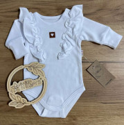 Rastúce body Nature s dlhým rukávom a volánikmi bielej Baby Nellys