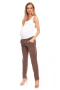 Tehotenské nohavice s pružným, vysokým pásom Cappucino