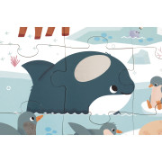 Puzzle dotykové senzorické Polárny kruh s rôznymi povrchmi 20 ks Janod