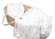 Mušelínová sada biela Goose Teddy 30 x 35 cm, 70 x 100 cm 2D Husičky Baby Nellys