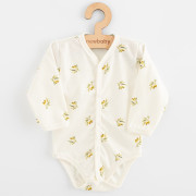 Dojčenské celorozopínacie body s dlhým rukávom z organickej bavlny Olivy New Baby