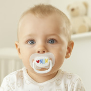 Cumlík svietiaci silikónový symetrický Love Mum & Dad 0 - 6 m, 2 ks Canpol babies