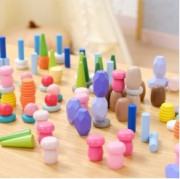 Drevené prírodné bloky 141 kusov