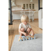 Dúhový vláčik s dvoma vagónmi - drevená skladačka 15 dielov Cubika