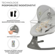 Lehátko hojdacia s melódiou 2v1 Lumi, do 9 kg, Premium Light Grey Kinderkraft