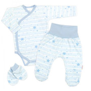 Zavinovacie body, polodupačky + rukavičky zadarmo, 3D, Baby Star - blue Baby Nellys