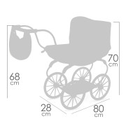 Kočík pre bábiky hlboký Tulipe 68 cm DeCueva