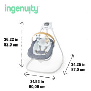 Hojdačka pohupujúca hudobný Chambray 0 m+, do 9 kg Ingenuity