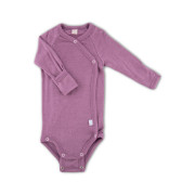 Dojčenské body merino vlna Mauve s rukavičkami PoPoLiNi