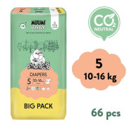 Eko plienky Muumi Baby 5 Maxi+ 10–16 kg 66 ks