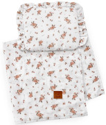 Mušelínová letná sada vankúš s volánikmi Malé kvety Infantilo