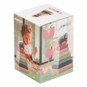 Farebná pyramída so sliepočkou - drevená skladačka 8 dielov Cubika