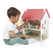 Drevený domček pre bábiky s rodinou a nábytkom Janod