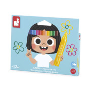 Colorino Trojhranné voskovky 12 farieb Janod