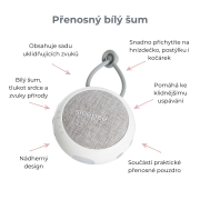 Prenosný biely šum so zvukmi dažďa, prírody a tlkotu srdca Sleepee