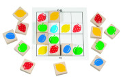Baby sudoku logická hra drevo 25 ks Detoa