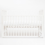 Detská postieľka New Baby BEA Zebra so sťahovacou bočnicou biela