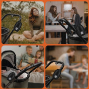 Hojdačka kočíka prenosné Bobby nabíjací Matt Black Zopa